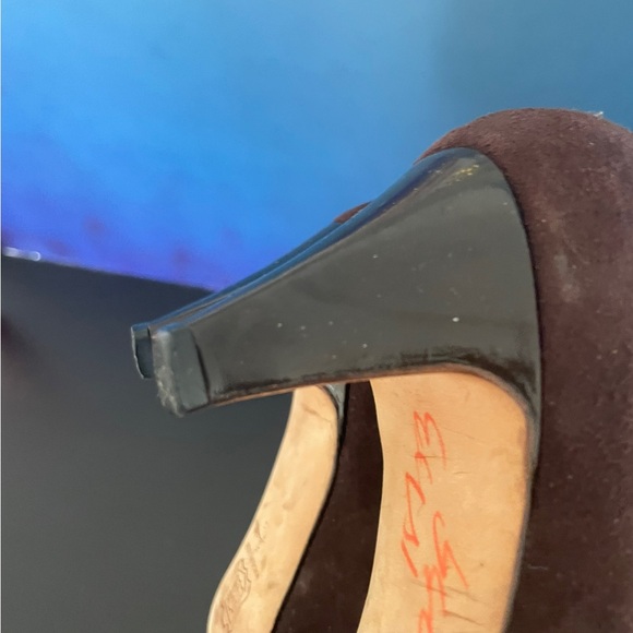 Silvia Fiorentina Brown Suede & Patent Leather Tip Pumps - Size 6 - Picture 3 of 8